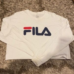 White Fila Crop Top